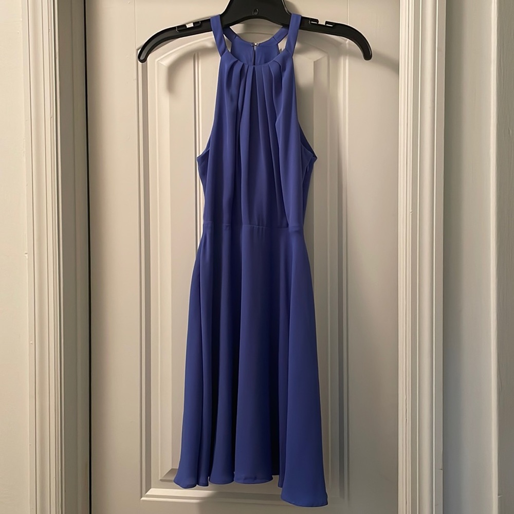 Express halter periwinkle cocktail dress